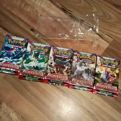 Pokemon TCG Paldea Evolved Boosters 5 Packs Factory Sealed New - Image 2