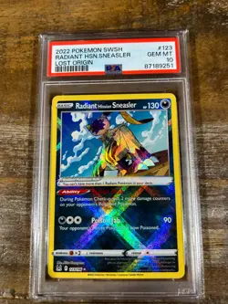 POKEMON 2022 Lost Origin RADIANT HISUIAN SNEASLER #123 PSA 10 Gem Mint RARE - Image 1