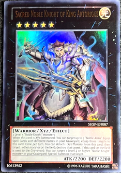 Sacred Noble Knight of King Artorigus SHSP-EN087 Ultra RARE YuGiOh TCG Card - Image 1