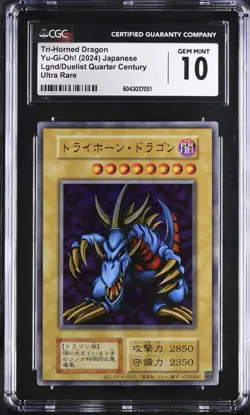 Yugioh Card Tri-Horned Dragon Ultra Rare Original Layout Tokyo Dome CGC 10 - Image 1
