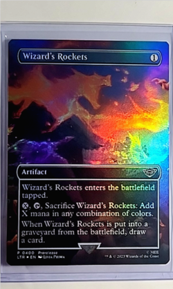 2023 MTG LOTR Lord of the Rings Borderless Promo Foil #400 Wizard's Rockets - Image 1