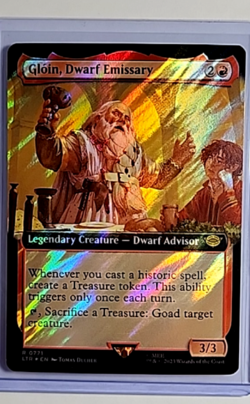 MTG Magic The Gathering LOTR Extended Art Surge Foil #771 Gloin Dwarf Emissary - Image 1