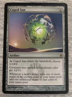 MTG Caged Sun New Phyrexia Magic the Gathering NM - FREE SHIPPING - Image 1