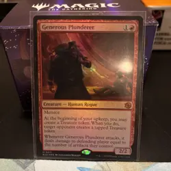 MTG x1 Generous Plunderer Outlaws of Thunder Junction: the Big Score Foil NM - Image 1