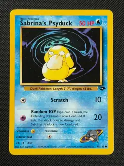 Sabrina's Psyduck 99/132 REGULAR Pokemon Card WOTC Gym Challenge Common - Image 1