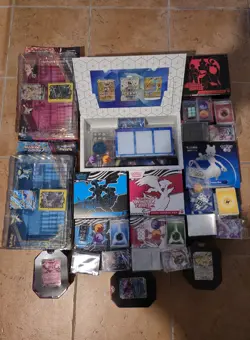 Pokemon TCG Lot Promo Cards - 4 ETB, Terapagos UPC, Premium Figures, Tins - - Image 1
