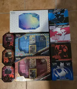 Pokemon TCG Lot Promo Cards - 4 ETB, Terapagos UPC, Premium Figures, Tins - - Image 2