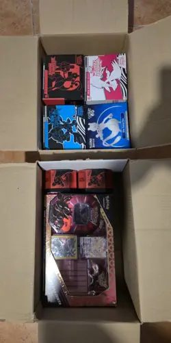 Pokemon TCG Lot Promo Cards - 4 ETB, Terapagos UPC, Premium Figures, Tins - - Image 3