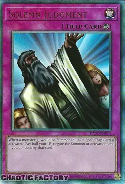 YUGIOH Ultimate Rare RA02-EN075 Solemn Judgment 1st Edition NM - Image 1