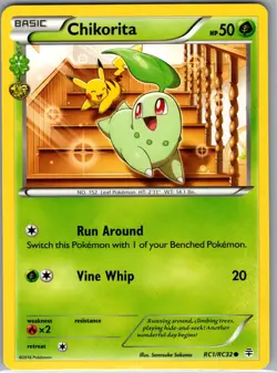 Chikorita RC1/RC32 Non Holo Generations: Radiant Collection - Pokemon Card - NM - Image 1