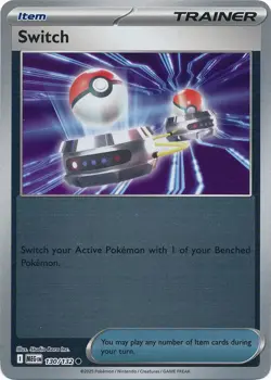 Switch Reverse Holo 130/132 Mega Evolution Pokemon Card - Image 1