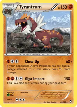 Tyrantrum 62/111 Furious Fists Pokemon Card NM - Image 1