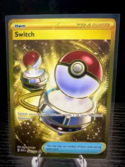 Switch 206/165 Scarlet & Violet 151 Gold Secret Hyper Rare Pokemon TCG Card NM - Image 1
