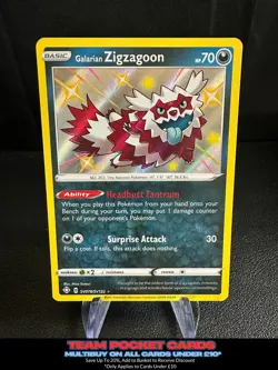 Galarian Zigzagoon SV078/SV122, Shining Fates, Pokemon, NM - Image 1