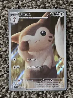 2025 Pokemon TCG Journey Together Furret 168/159 Illustration Rare Holo Free Shi - Image 1