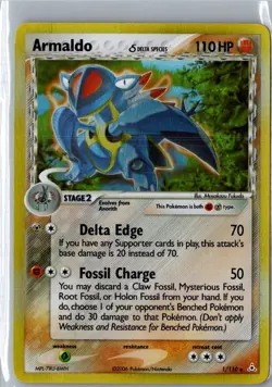 Armaldo Delta Species 1/110 EX Holon Phantoms Reverse Holo Rare Pokemon Card NM - Image 1