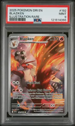 BLAZIKEN #192 ILLUSTRATION RARE 2025 POKEMON DRI EN DESTINED RIVALS PSA 9 MINT - Image 1