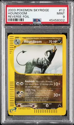 2003 POKEMON SKYRIDGE #12 HOUNDOOM-REVERSE FOIL PSA 9 - Image 1