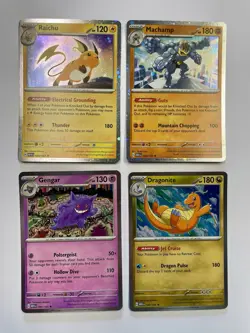 Pokemon TCG Sam's Club 151 4 Mini Tin Promos NM Raichu Machamp Gengar Dragonite - Image 1