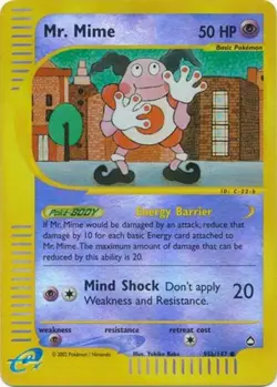 1x Mr. Mime - 95b/147 - Common - Reverse Holo Damaged Pokemon G2 - Aquapolis - Image 1