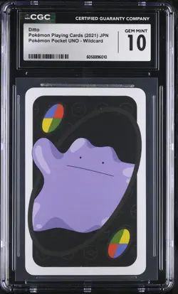 2021 Pokemon Pocket UNO #Wildcard Ditto CGC 10 - Image 1