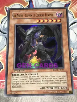 Carte YU GI OH AILE NOIRE - ELPHIN LE CORBEAU FUNESTE RGBT-FR013 - Image 1