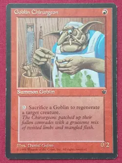 Magic The Gathering FALLEN EMPIRES GOBLIN CHIRURGEON GELON red card MTG - Image 1