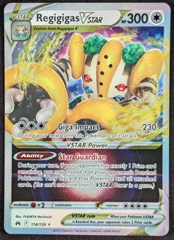 Regigigas Vstar 2023 Crown Zenith Full Art Ultra Rare Pokemon Card 114/159 (NM) - Image 1