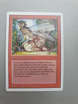Earthbind , MTG Revised Ed. (1994) Common Red Enchant Creature NM - Image 1