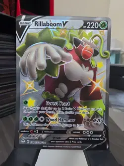 Rillaboom V SV105/SV122 Shining Fates: Shiny Vault Holo NM Pokemon Card TCG - Image 1