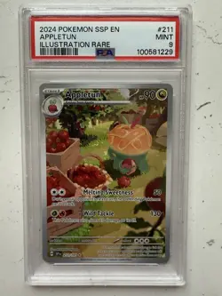 Appletun 211/191 Pokemon Scarlet & Violet Surging Sparks Illustration Rare PSA 9 - Image 1