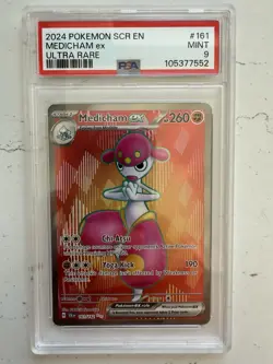 Medicham ex 161/182 Pokemon Scarlet & Violet Stellar Crown Ultra Rare PSA 9 MINT - Image 1