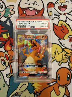 2019 Pokemon Hidden Fates Charizard GX 9/68 Holo PSA 10 GEM MINT - Image 1
