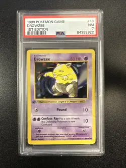 Pokemon TCG Drowzee 049/102 Base Set (Shadowless) Regular 1st edition PSA 7 JL - Image 1
