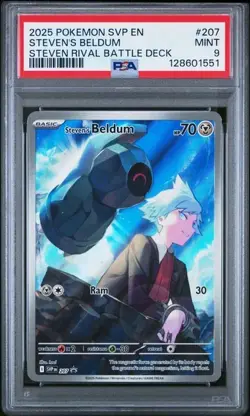 2025 POKEMON SVP EN-SV BLACK STAR PROMO 207 STEVEN'S BELDUM - PSA 9 - Image 1