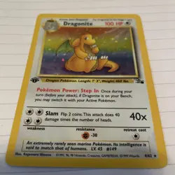 Pokemon Dragonite Fossil Holo Rare First Edition NM - Image 2