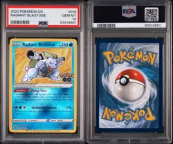 Pokemon Go Radiant Blastoise #018 PSA 10 Gem Mint Holo Shiny 3b - Image 3