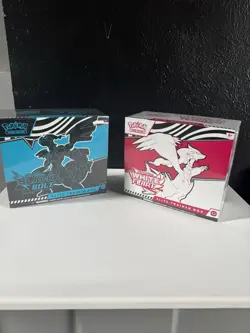 Pokemon Scarlet & Violet: White Flare and Black Bolt ETBs SEALED in hand - Image 1
