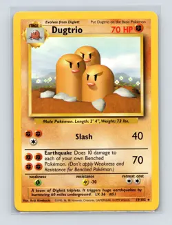 Pokemon TCG Dugtrio 019/102 Base Set Normal LP - Image 1