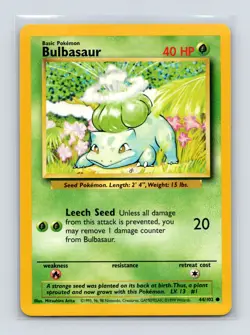 Pokemon TCG Bulbasaur 044/102 Base Set Normal LP - Image 1