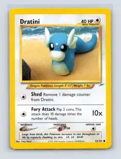 Pokemon TCG Dratini 063/105 Neo Destiny Unlimited LP - Image 1