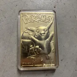 Pokemon Pikachu Gold Plated Playing Card. - Image 1