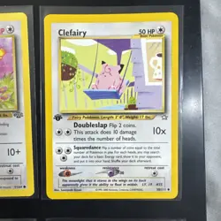 Pokemon 1st Edition NON HOLO Card Lot of 6,Pikachu,Eevee,Mewoth,Persian,Clefairy - Image 4