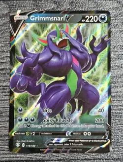 Pokemon Card Grimmsnarl V 114/189 Darkness Ablaze Half Art Rare Near Mint - Image 1