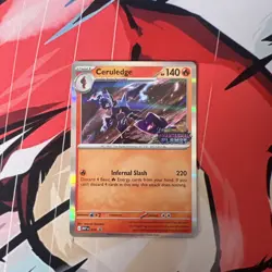 Pokemon TCG Ceruledge MEP014 Pre Release Stamped Promo Card Phantasmal Flames NM - Image 1