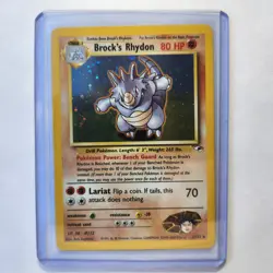 Brock's Rhydon 2/132 Holo Pokemon TCG Gym Heroes NM Vintage 2000 Card - Image 1