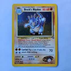 Brock's Rhydon 2/132 Holo Pokemon TCG Gym Heroes NM Vintage 2000 Card - Image 2