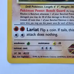 Brock's Rhydon 2/132 Holo Pokemon TCG Gym Heroes NM Vintage 2000 Card - Image 5