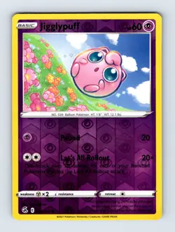 Jigglypuff SWSH08: Fusion Strike Common Reverse Holo 110/264 NM/LP Pokemon Cards - Image 1