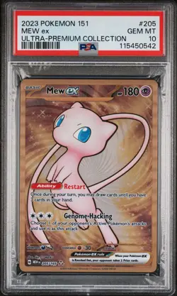 2023 Pokemon Mew ex Full Art 151 UPC Gold Metal Promo Card 205/165 PSA 10 GEM MT - Image 1